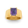2.5 Ct Alexandrite Emerald Cut Birthstone Wide Band Cigar Ring