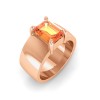 2.5 Ct Citrine Emerald Cut Birthstone Wide Band Cigar Ring