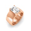 2.5 Ct CZ Emerald Cut Birthstone Wide Band Cigar Ring