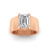 2.5 Ct Lab Diamond Emerald Cut Birthstone Wide Band Cigar Ring