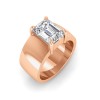 2.5 Ct Lab Diamond Emerald Cut Birthstone Wide Band Cigar Ring