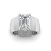 2.5 Ct Moissanite Emerald Cut Birthstone Wide Band Cigar Ring