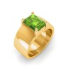 2.5 Ct Peridot Emerald Cut Birthstone Wide Band Cigar Ring