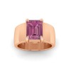 2.5 Ct Tourmaline Emerald Cut Birthstone Wide Band Cigar Ring
