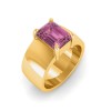 2.5 Ct Tourmaline Emerald Cut Birthstone Wide Band Cigar Ring