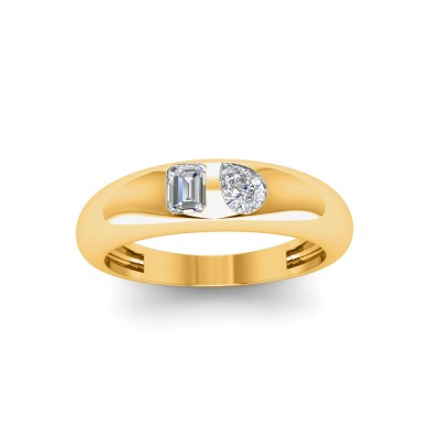 Emerald & Pear Lab Diamond Toi et Moi Dome Ring