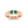 Emerald & Pear Birthstone Toi et Moi Dome Ring