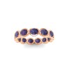 Alexandrite Oval Birthstone Bezel Eternity Wedding Ring