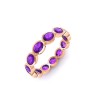 Amethyst Oval Birthstone Bezel Eternity Wedding Ring