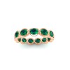 Emerald Oval Birthstone Bezel Eternity Wedding Ring