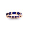 Sapphire Oval Birthstone Bezel Eternity Wedding Ring