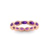 Amethyst Marquise Birthstone Bezel Eternity Wedding Ring