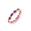 Amethyst Marquise Birthstone Bezel Eternity Wedding Ring