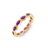 Amethyst Marquise Birthstone Bezel Eternity Wedding Ring