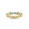 Aquamarine Marquise Birthstone Bezel Eternity Wedding Ring