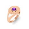 Amethyst Round Birthstone Signet Ring