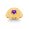 Amethyst Round Birthstone Signet Ring