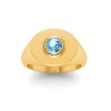 Aquamarine Round Birthstone Signet Ring