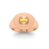 Citrine Round Birthstone Signet Ring