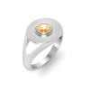 Citrine Round Birthstone Signet Ring