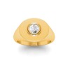 Lab Diamond Round Birthstone Signet Ring