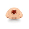Garnet Round Birthstone Signet Ring