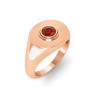 Garnet Round Birthstone Signet Ring