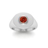 Garnet Round Birthstone Signet Ring