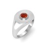 Garnet Round Birthstone Signet Ring
