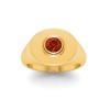 Garnet Round Birthstone Signet Ring