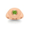 Peridot Round Birthstone Signet Ring
