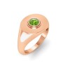 Peridot Round Birthstone Signet Ring