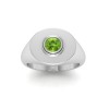 Peridot Round Birthstone Signet Ring