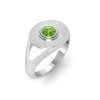 Peridot Round Birthstone Signet Ring