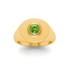 Peridot Round Birthstone Signet Ring