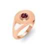 Ruby Round Birthstone Signet Ring