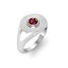 Ruby Round Birthstone Signet Ring