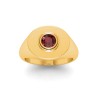 Ruby Round Birthstone Signet Ring