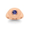 Sapphire Round Birthstone Signet Ring