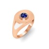 Sapphire Round Birthstone Signet Ring