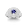 Sapphire Round Birthstone Signet Ring