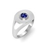 Sapphire Round Birthstone Signet Ring