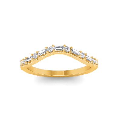 Classic Lab Diamond Baguette & Round Curved Band