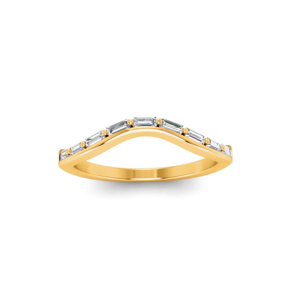 Classic Lab Diamond Baguette Curved Band