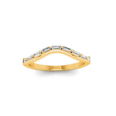 Classic Lab Diamond Baguette Curved Band