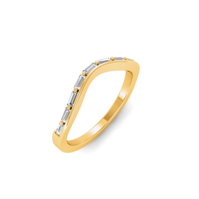 Classic Lab Diamond Baguette Curved Band