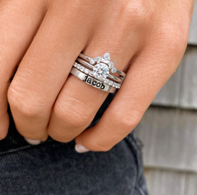Moissanite Dreamy Personalized Engagement Ring Stack