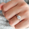 .75 Ctw Round CZ Halo Engagement Ring