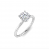 1 Ct Round Moissanite & .06 Ctw Diamond Secret Halo Solitaire Ring