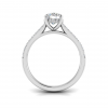 1 Ct Round Moissanite & 0.30 Ctw Diamond Hidden Halo Timeless Pavé Engagement Ring